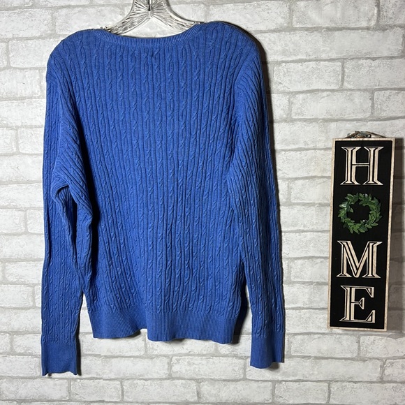 Sonoma long sleeve cable v-neck sweater size XL - Picture 8 of 10